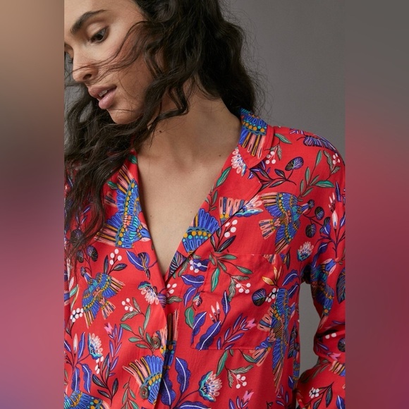 Anthropologie Super Nice Letters Elysa Buttondown Large - Picture 4 of 9